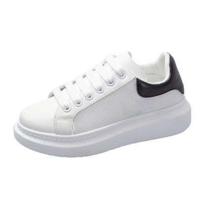 China Summer Breathable Flat Sneakers Custom Logo White Casual Shoes Womens Cushioning Cushioning for sale