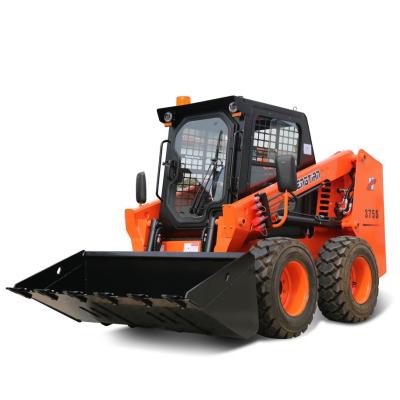 China Hotels Seat 1000kgs Hydraulic Adjustable Joystick Wheel Skid Steer Dumping Loader With Cabin A/C Optional for sale