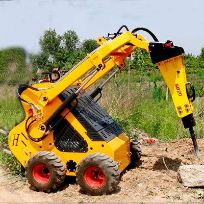 China China Hotels Mini Top Skid Steer Loader With Hydraulic Backhoe Loader Attachment Rock Breaker Rock Hammer for sale