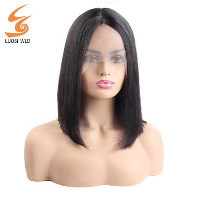 China Real LUOSI Deep Wave 13*4 Transparent Lace Frontal Wigs For Women Deep Curly Lace Front Human Hair Wigs for sale