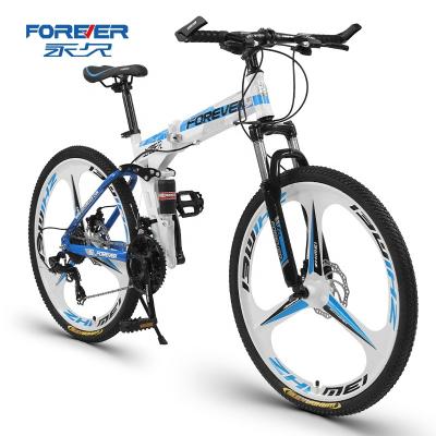 China Fashion FOREVER Factory Low Price 26 Inch Folding Mountain Bike 21 Speed ​​Three Knife Wheel Mountain Bike Shock Absorbing for sale