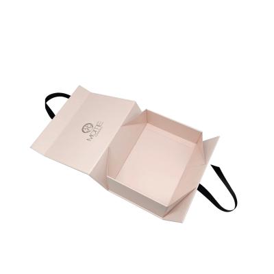 China Private Label Recyclable High Quality Cardboard Box Closure Folding Box Book Shape Magnetic Paper Packaging Gift Box With Ribbon for sale