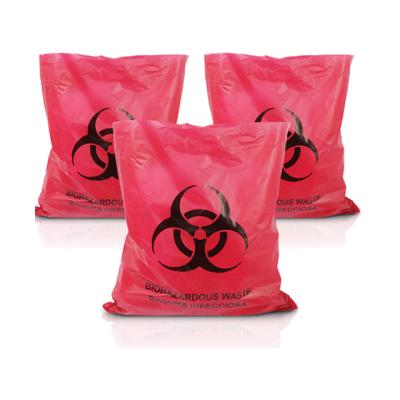 China Factory Recyclable Professional Manufacturing Cheap Medical Plastic Bags Red Yellow Red Biohazard Bags for sale