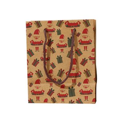 China Reusable Christmas Shopping Paper Bag Reusable Kraft Paper Bags Reusable Paper Bags Logo Printed for sale