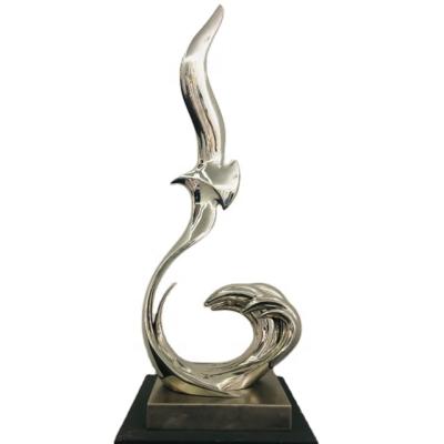 China China Custom Stainless Steel Seagull Indoor Decorative Sculpture for sale