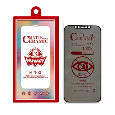 China Matte Privacy Film Anti Spy Ceramic Screen Protector Anti Privacy Mobile Nano Cell Phone Screen Protector Ceramic For Iphone Xr 11 12 13 for sale