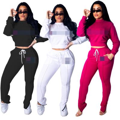 China 2021 Sustainable Sweat Suits Women Jogging 2 Piece Workout Set Long Sleeve Women's Hoodies Sweatshirts for sale