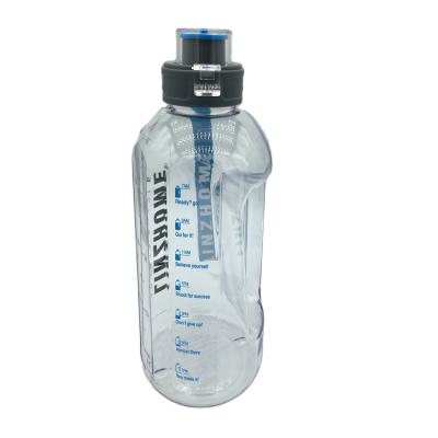 China Stored Portable Reusable Reusable Insulated Plastic Flat Water Bottles Adjust 1000ml Transparent for sale