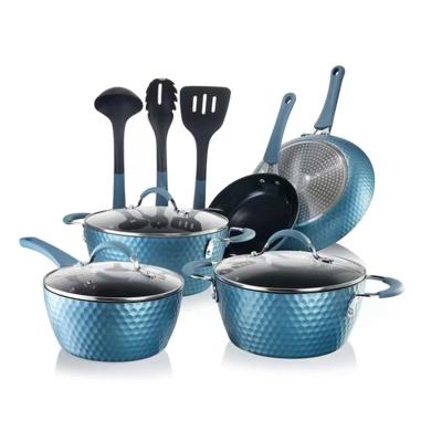 China Non Stick Sustainable Cooking Pressed Pots And Pans Ceramic Coating Aluminum Alloy Cookware Set for sale