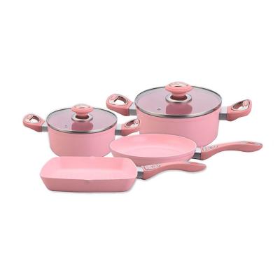 China Sustainable Custom Non-Stick 4pcs Cookware Set Aluminum Cookware Sets Of Kitchen Pots And Pans for sale