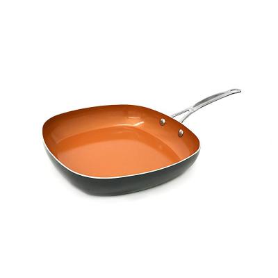 China Aluminum Copper Egg Frying Pot Viable Square Cooking Grill Pan Non Stick Pan for sale