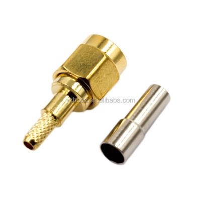 China RF Hongbo SMA-C-J1.5 SMA Male Jack Crimp Connector For RG316 RG174 Cable for sale