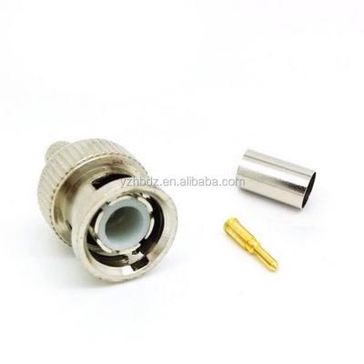 China RF Hongbo BNC-C-J5 Male Connector RG59 Half Cable Copper 50ohms BNC or 75ohms BNC Coaxial Cable Connectors for sale