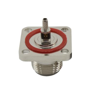 China RF N Flange Connector 4Holes Flange N Female Connector For rg58 coaxial cable for sale