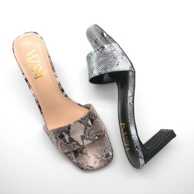 China Fashion Trend Latest High Quality Black Snake As PICS Or Customized Women High Slippers for sale