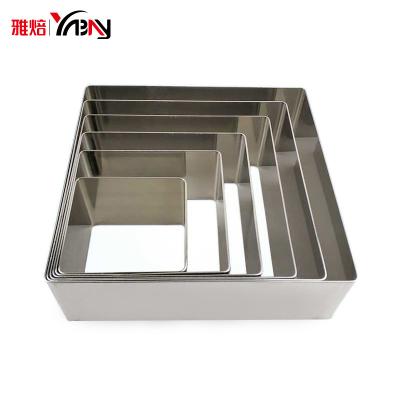 China Sustainable Hot Selling Stainless Steel Square Shaped Mousse Cake Tart Ring for sale