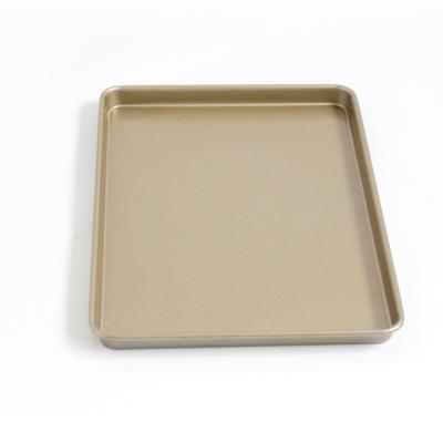 China Hotsale Sustainable Golden Rectangle Cookie Pans Half Cookie Sheet Pan Baking Sheets for sale