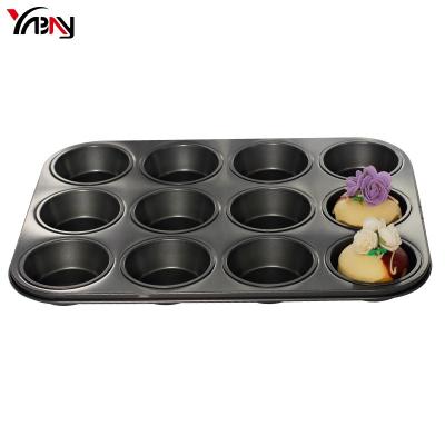 China 12 Cavity Viable Non-Stick Cupcake Tray Cookie Baking Muffin Pan for sale