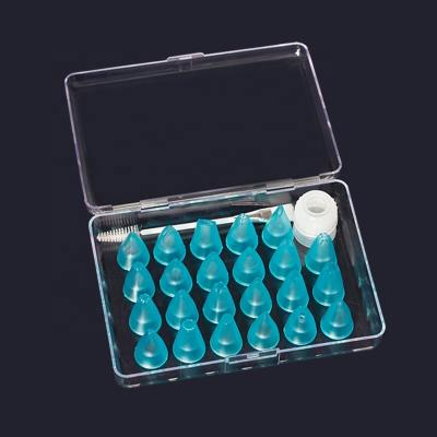 China Sustainable 24pcs Small Blue Pastry PC Spouts Food Grade Set for sale