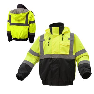 China Water Proof Clothing Workwear Safety Jacket 100% Polyester 300d Oxford Reflective Fabric With PU Coating for sale