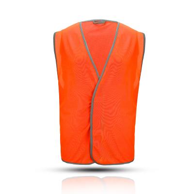 China Wholesale Custom Fluorescent Orange Logo Mesh Tricot Reflective Safety Vest High Visibility Safety Vest for sale