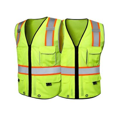 China High Visibility Light Weight Men Sports Traffic Safety Vests Night Running Vest Safety Recycling Warning Reflective Vest for sale