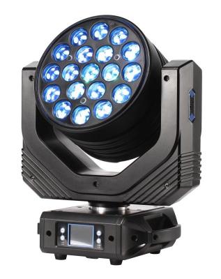 China High power 19pcs 30w circular pixel RGBW control led rgbw 4in1 to zoom head wash moving light for sale