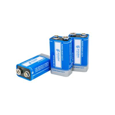 China Non Rechargeable Toys 9V 200min 6F22 Zinc Carbon Battery Dry Cell Batteries for sale