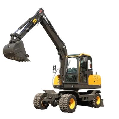 China Earthmoving EXCAVATOR Promotion This Month Mini Wheel Excavator Cheap Machinery Mini Excavator hengwang 9ton for sale