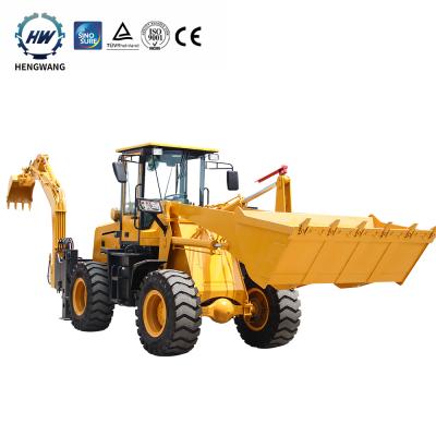 China Construction worksÂ   Hengwang HW10-20, HW15-26, HW20-28, HW25-30 Small Wheel Digger Backhoe Loader Mini 4x4 Excavator for sale