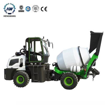 China Hengwang HWJB120 Type Building Material Stores Construction Equipment Mini Small Concrete Mixer 1.2m3 Moving Truck for sale