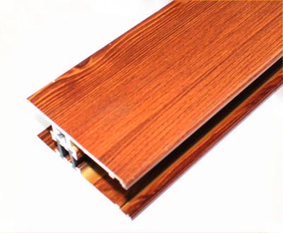 China Wood Grain Powder Coating Aluminium Profiles Length Customized For Building for sale