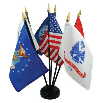 China Promotion Multi FLYING custom table flags country flag office desk stand mini table flag stand flags for sale