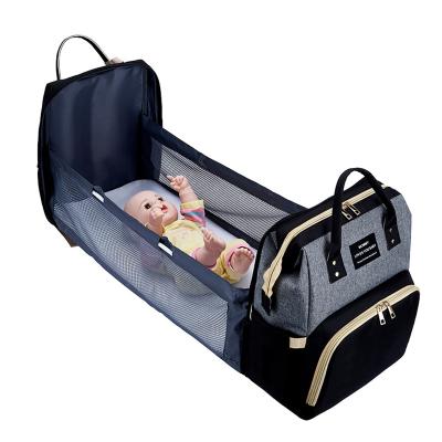 China Water Resistant 2021 New Stylish Waterproof 3 In 1 Mommy Bag With Changing Station Baby Diaper Bag Backpack for sale