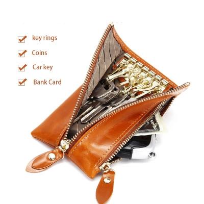 China ENGLAND NAME Logo Multifunctional Luxury Men Women Custom Key Coin Purse Genuine Leather Holder Wallet for sale