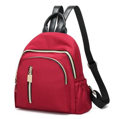 China Low MOQ logo high quality custom waterproof fashion nylon waterproof ladies women bag school backpack for sale