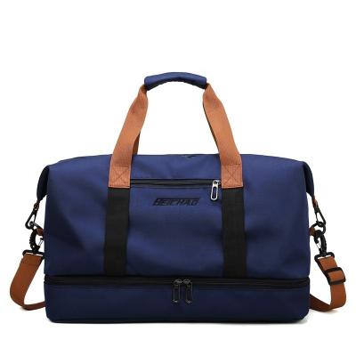 China Camper Hiking Large Custom Logo Separation Fashion Weekend Travel Duffle Bag Wet Dry Climbing Gyms Travel Duffel Bag With Shoe Compartment for sale