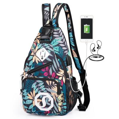 China With USB Fashion USB Charger Sports Lady Custom Printing Cross - Body Bags Women Chest Bag for sale