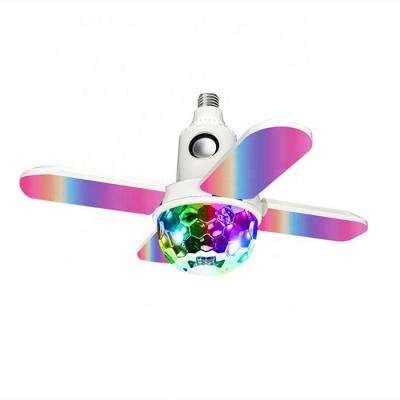 China 40w and 50w Leaf KTV Fan Blade APP Speaker Music RGB Color Changing Lamp Four for sale