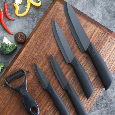 China Minimalist Zhongsheng Stain Black Ceramic Knife 5 Piece Set With Plastic Handle 3