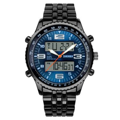 China SKMEI 1032 Alarm Stainless Steel Dual Time Mens Business Watch Relojes Hombre for sale