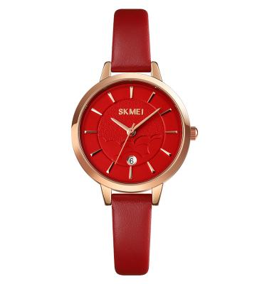 China High quality skemi movt Japan leather strap day/date women quartz waterproof watch for sale