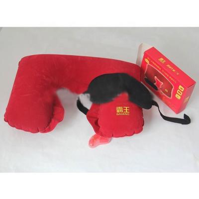 China 3in1 U-Shape PVC Inflatable Travel Pillow Set, Red Inflatable Travel Pillow for sale