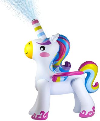 China 0.25mm PVC Environmental Friendly Hot Sale Cute Unicorn Toy Inflatable Water Sprinkler For Yard Or Outdoor Water Activity for sale