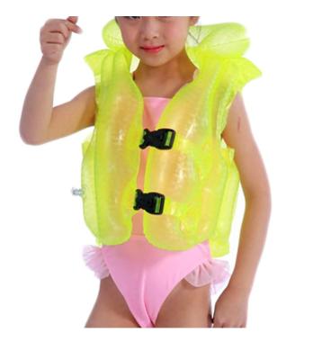 China Protect Body Cute Transparent Inflatable Swim Jacket Life Vest For Kids Water Fun for sale