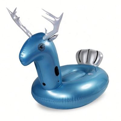 China Fun Giant Elks Train Rider Pool Float Inflatable Swim Inflatable Rider for sale