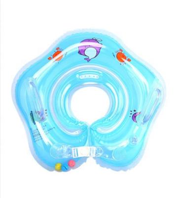 China Eco-friendly Green Printed PVC Inflatable Baby Neck Swimming Ring With Handles for sale