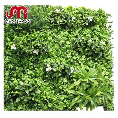 China Durable Vertical Hanging Plant Walls Artificial Plastic Green Wall Leaf Artificial Green Fence For Wall Decoration for sale