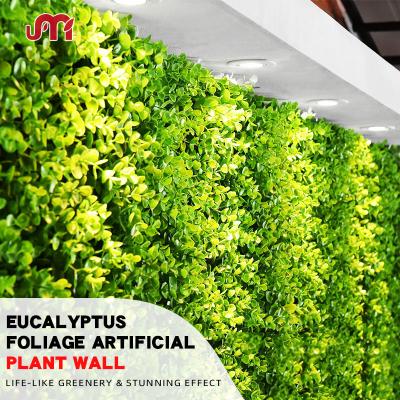 China New Wall Durable 2021 Home Decor Large Extra Dense Eucalyptus Foliage Artificial Green Wall for sale