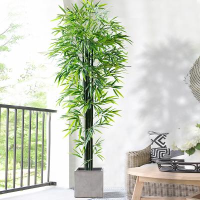 China Potted Cement Trees Contemporary Bamboo Trunks 79inch 5 Tall Large Artificial Plants for sale